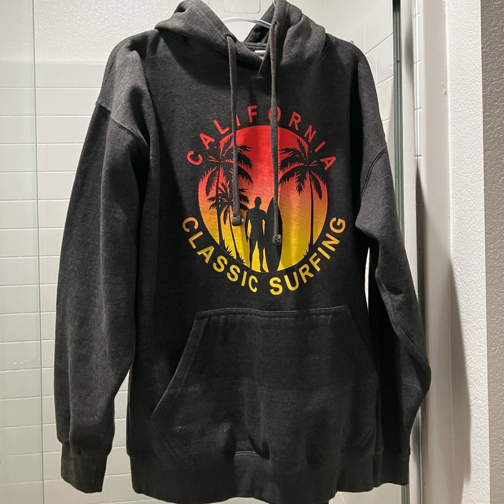 Grey California Surfing Hoodie